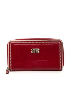 Chanel 2.55 Zip Around Wallet Red Leather